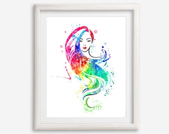 Woman Watercolor, Abstract Woman Poster, Beauty Illustration, Woman Art Print, Bedroom Wall Decor, Woman Printable, Abstract Wall Art, Gift