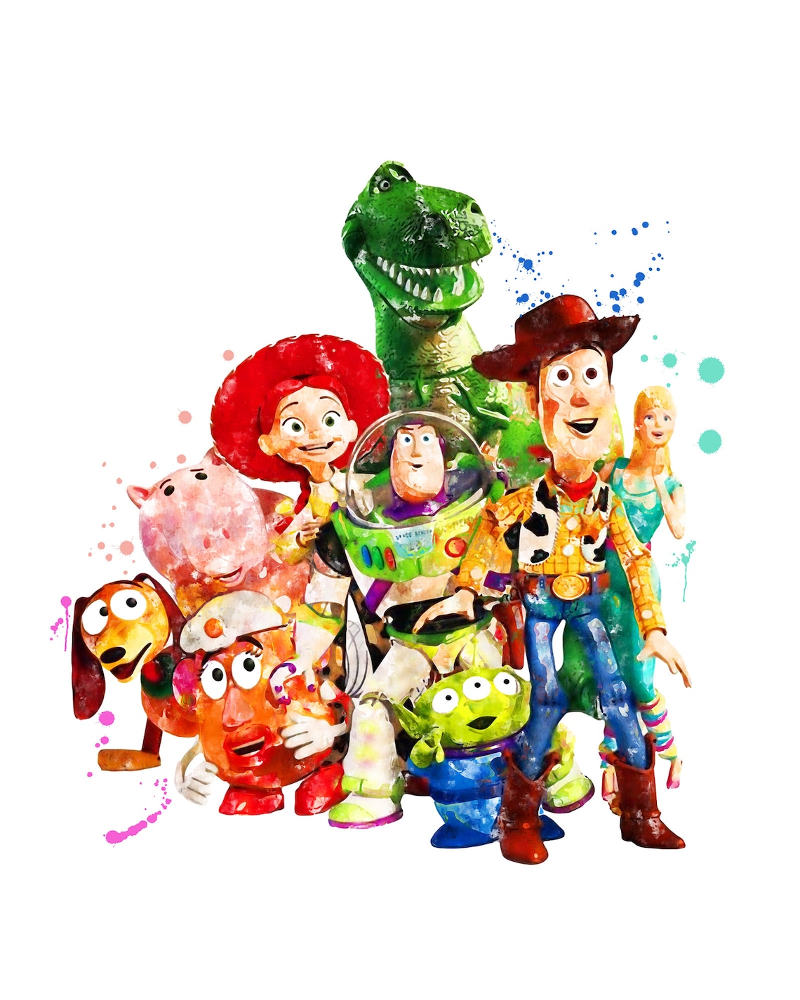 Toy Story Poster Art Print Watercolor Printable Toy Story Wall Etsy