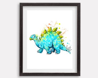 カルノタウルスアート ジュラ紀恐竜 水彩画 アート 肉食恐竜