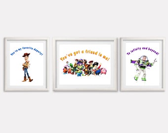 Toy Story Watercolor, Saying Poster, Toy Story Art Print, Friendship Poster, Toy Story Artwork, Toy Story Poster, Toy Story Painting, Gift