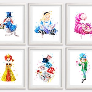 Alicja w Krainie Czarów Akwarela, Alicja do druku, Alicja w Krainie Czarów Poser, Alicja Wydruk artystyczny, Alicja Plakat, Czarodziejska grafika, Alicja Wydruk