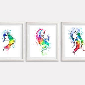 Woman Face Watercolor Art Print Printable Poster Beauty Salon Art Make Up Salon Wall Art Female Face Abstract Wall Art Bedroom Wall Decor