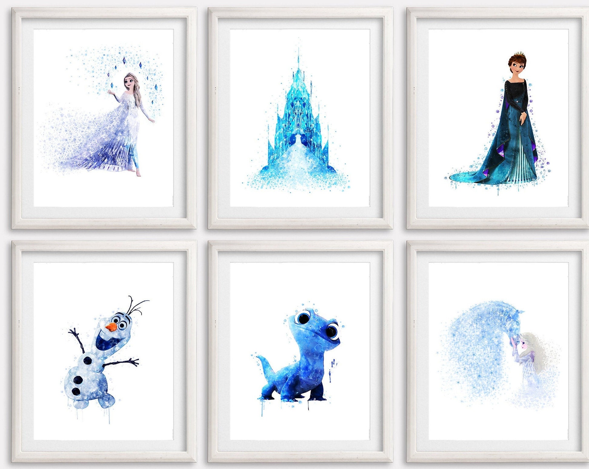 Frozen 2 Watercolor Art Print Set6 Printable Poster Princess Anna