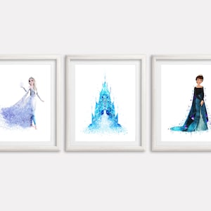 Frozen 2 Art Print Set3 Watercolor Printabe Poster Frozen 2 Wall Art Girl Room Wall Decor Nursery Frozen 2 Artwork Wall Art Birthday Gift