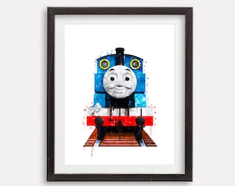 THE PRESENTポスタートーマスキャンベル 直筆サイン入 きかんしゃトーマス プリント ゴードン ポスター タンク