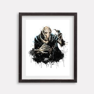 General Grievous Poster Star Wars Poster Grievous Art Painting Print Jedi Hunter Watercolor Art Star Wars Printable Nursery Wall Decor