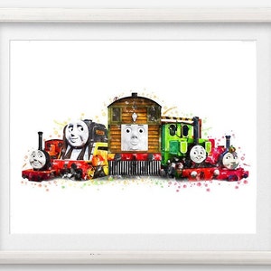 Thomas And Friends Watercolor Art Print Thomas Poster Tank Engine Thomas The Train Printable Artwork Nursery Wall Art Kids Room Wall Decor