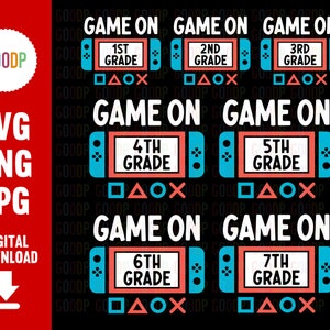 Game On Bundle Svg, Back To School Svg, Gaming Svg, Game On Svg, Svg Bundles Files For Cricut, Svg Digital Download, Instant Downloads