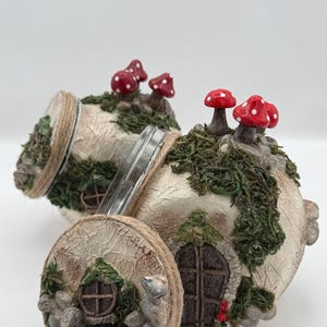 Candy/Jewelry Jar, Fairy, CottageCore, Handmade, Enchanted House, Girl’s room, Christma’s gifts, multifunctional jars.