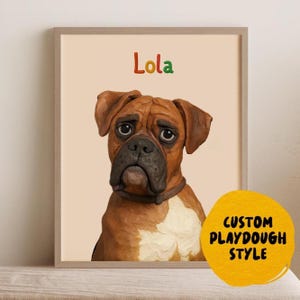Custom Pet Portrait | Playdough Style | Stopmotion Style | Print Framed Options | Digital File | Personalized Gift | Fun Pet Lovers Gift
