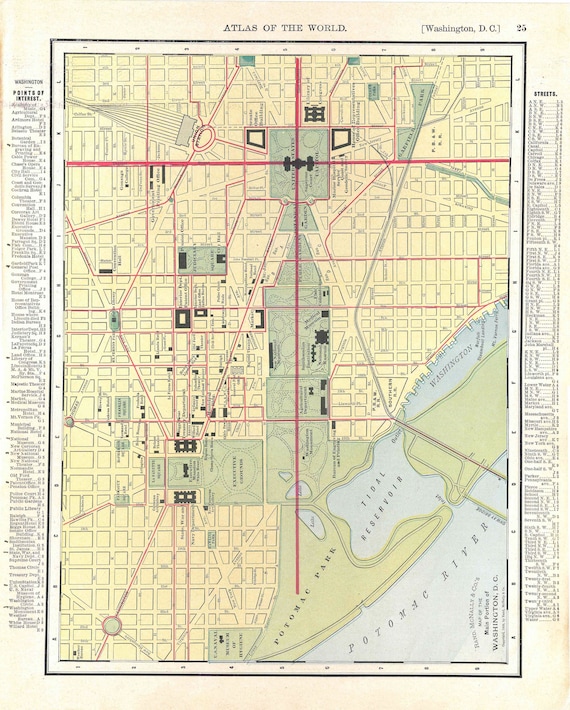 1910 Washington DC Map  Etsy