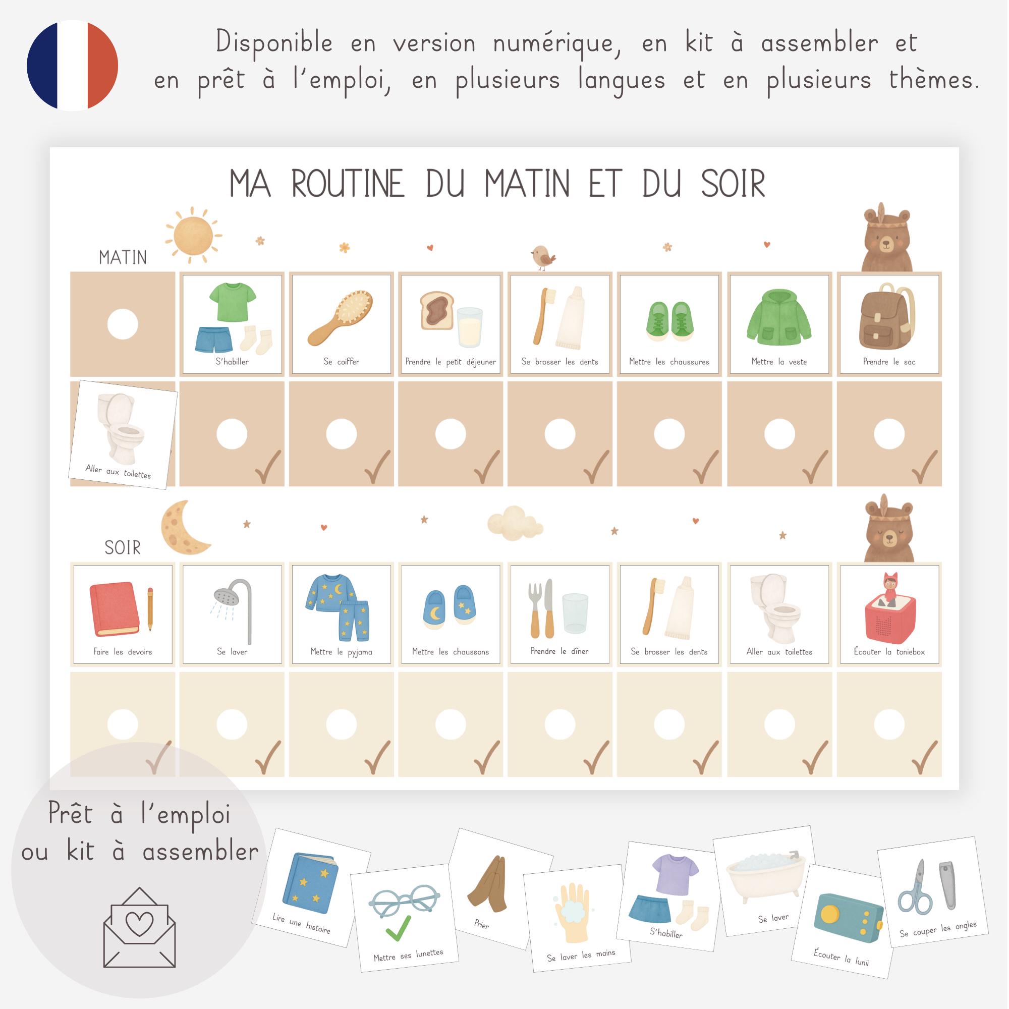 Tableau Routine Enfant Maintenant Suivant – 32 Pictogrammes – Pour Autisme, TDAH, Organisation Quotidienne Outil TDAH Enfant