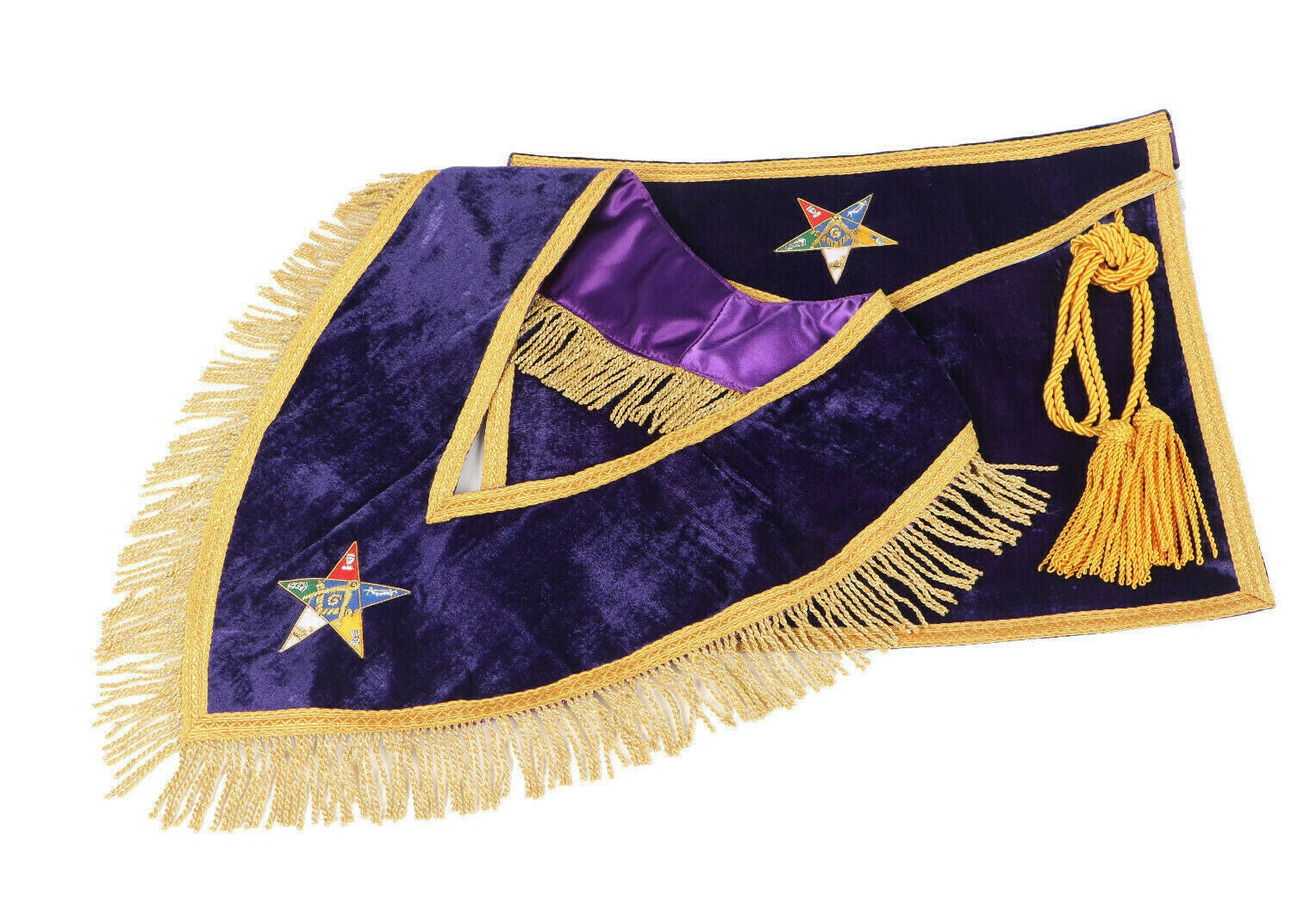 MASONIC OES HAND EMBROIDER WORTHY PATRON /MATRON APRON AND COLLAR SET MASONIC OES HAND EMBROIDER WORTHY PATRON /MATRON APRON AND COLLAR SET