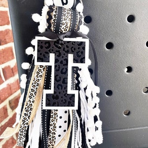 Leopard Acrylic Initial Bag Tag: Custom Bogg Bag Charm