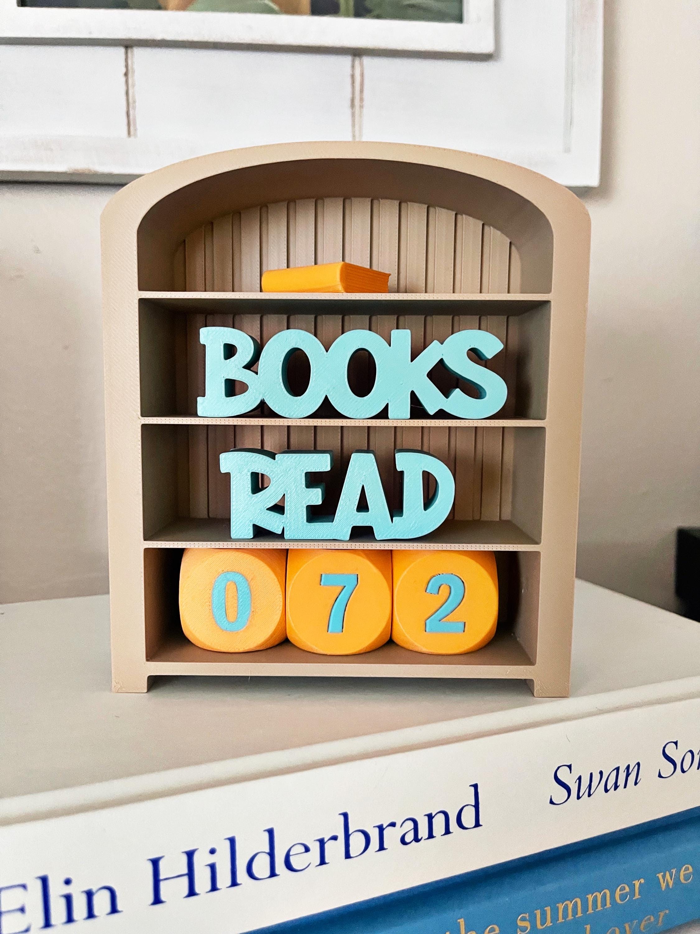 Books Read Counter, 3D Printed Bookshelf Book Counter, Reading ...
