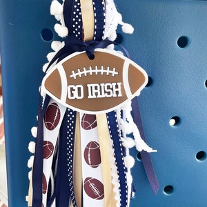 Football bag tag, bag charm, acrylic bag tag, sports bag tag, football charm, initial tag, bogg bag tag, sports team tassel, football tassel
