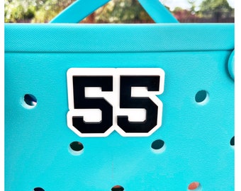 Bogg bag pop in, bogg bag bit, number charm, sports team pop in, bogg bag tag, number bogg bit, number bit