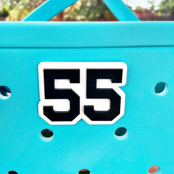 Charm acrílico con número: Bolsa de equipo deportivo Bogg Pop In