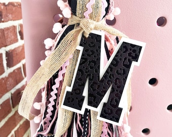 Leopard Acrylic Monogram Bag Tag: Initial Bag Charm