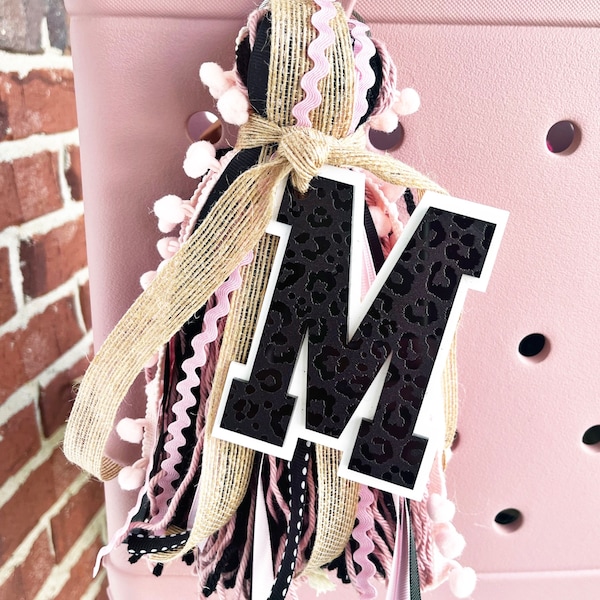 Monogram bag tag, bag charm, acrylic bag tag, beach bag tag, pool bag charm, initial tag, bogg bag tag, leopard name tag, Bogg bag keychain