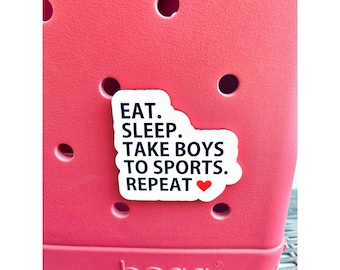 Bogg bag pop in, bogg bag bit, eat sleep take boys to sports, sports mom pop in, bogg bag tag, sports bogg bit, take boys to sports bit