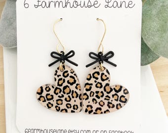 Leopard Heart Earrings: date night, dress up earrings