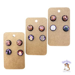 Witch Earring Post Pack, Witch Sisters, Black Flame Candle, Binx, Halloween Earrings, Halloween Accessory