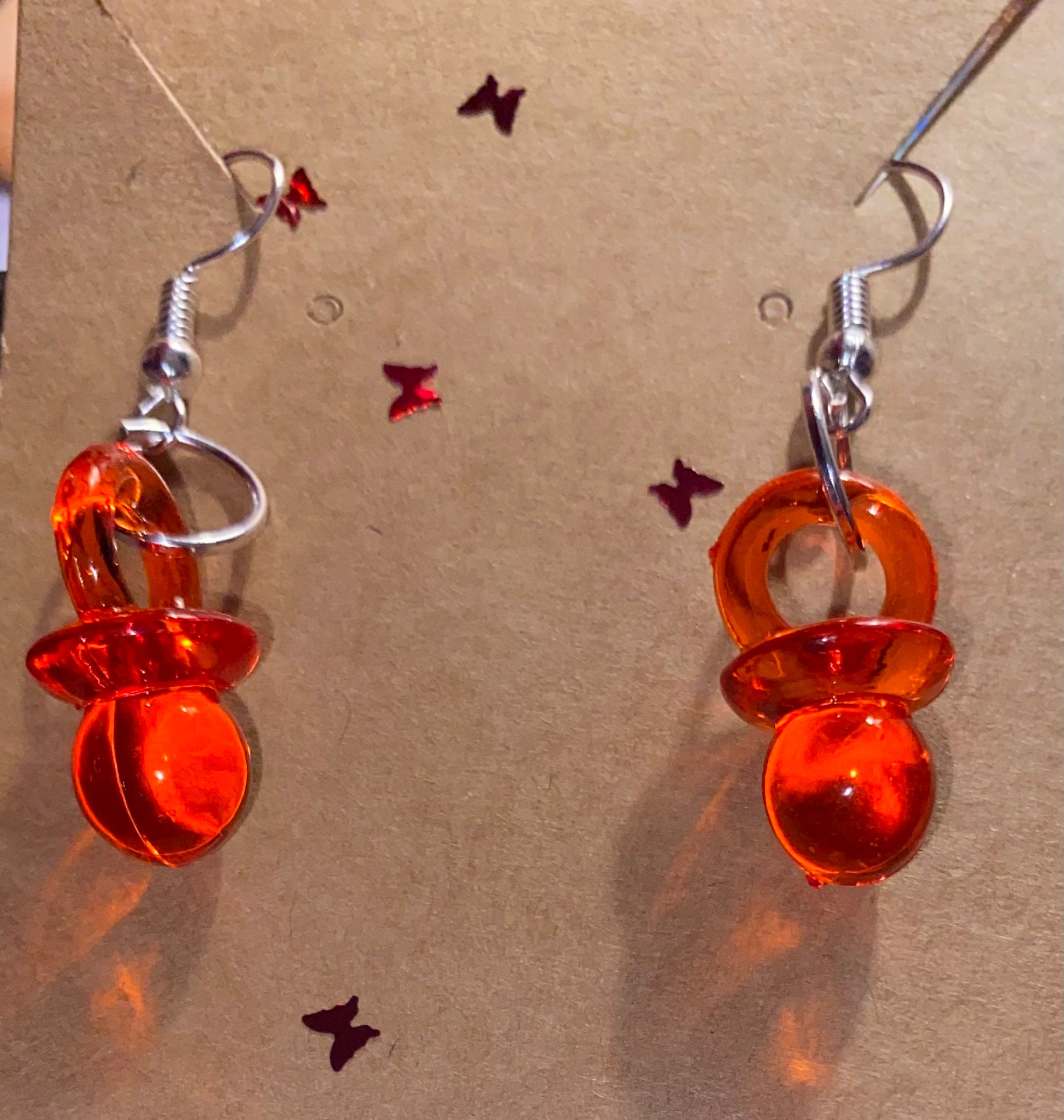 Resin Dummy Earrings . Rave. ABDL Fetish. Dummys. Pacifiers. Etsy UK