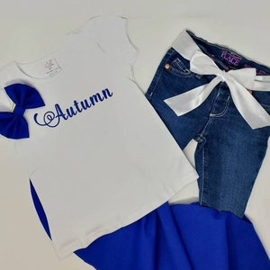 Personalized Bell Bottom Outfit, Toddler Girl Bell Bottom Outfit, Baby Bell Bottom Outfit, Flare Pant Personalized Outfit