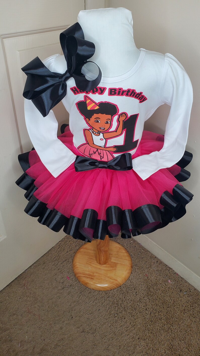 Gracie's Corner 1st BIRTHDAY CUSTOM Girl Name OUTFIT Tutu Skirt Set