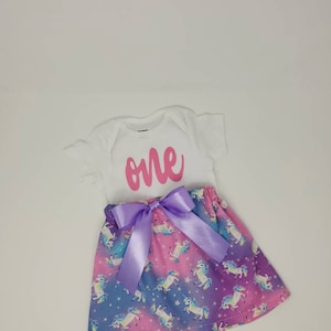 Unicorn Birthday Outfit, Unicorn 1st Birthday Skirt Outfit, 1st Birthday Outfit , Girl Unicorn Birthday Outfit, One Birthday Outfit
