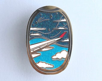 Window Seat hard enamel pin NIGHT SKIES