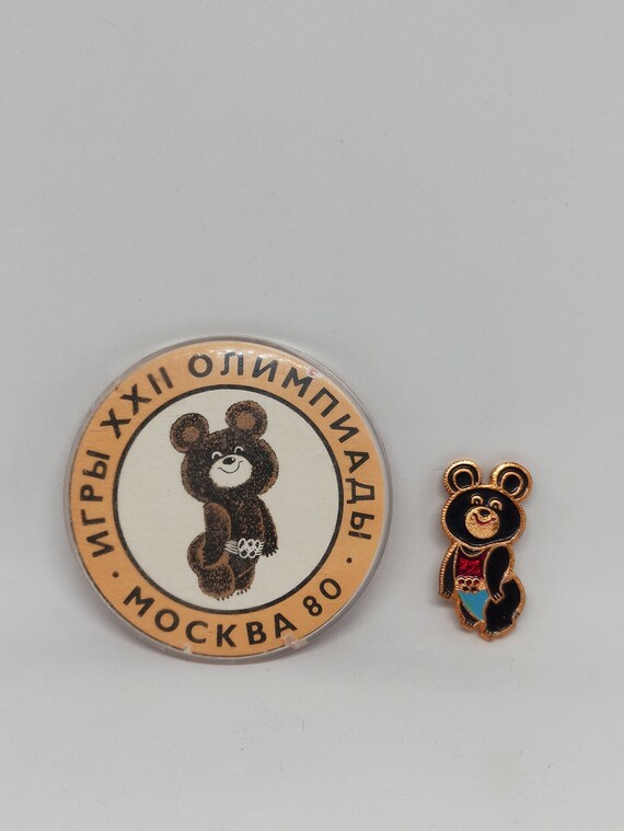 Vintage Soviet Badge Pin Olympic Games Moscow 1980,Bear Olympic,USSR Vintage Soviet Badge Pin Olympic Games Moscow 1980,Bear Olympic,USSR