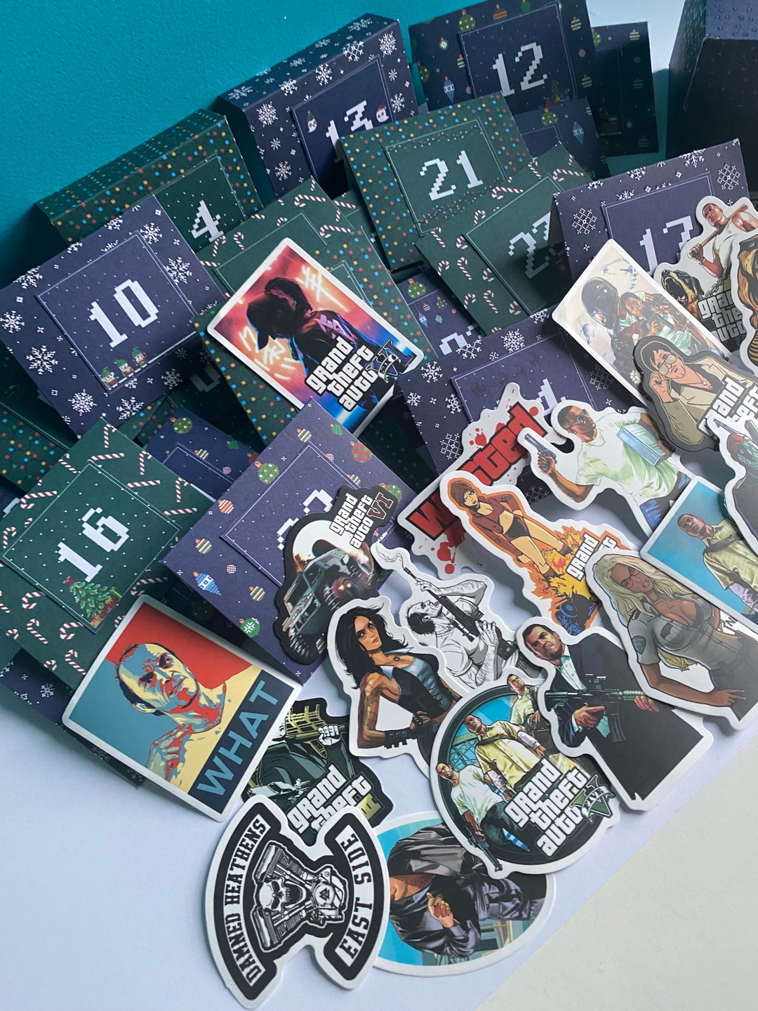 Advent Calendar Gaming Stickers/ Advent Calendar GTA Stickers/ Etsy