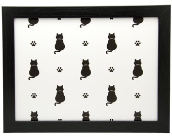 Lap Tray with Bean Bag Cushion, Beanbag Lap Trays for Eating, Lap Desk with Pillow, Kitten Paw Cat Design Laptray, Purrfect Cat Lover Gift