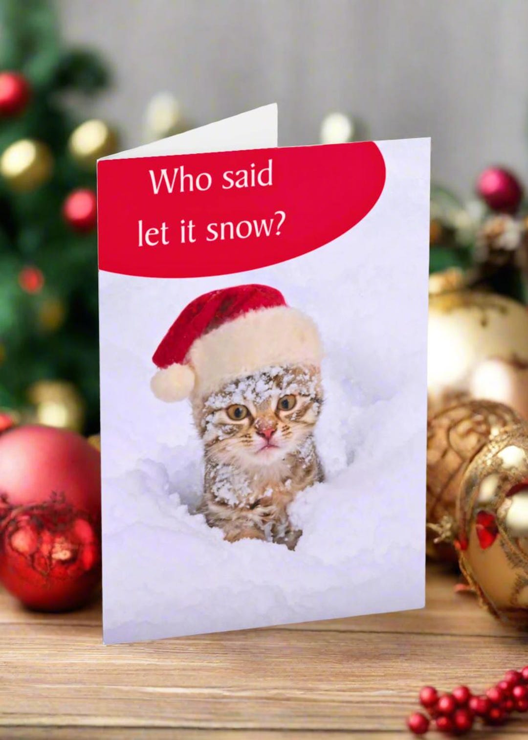 Funny Cat Christmas Card, Funny Cat Greeting Card, Humorous Cat Card ...