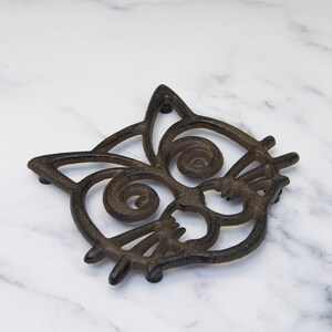 Cast Iron Trivet Rustic Style Antique Brown Finish Cat Face Shaped Pan Rest Hot Pan Stand Hot Pan Holder Kitchen Worktop Protector image 10