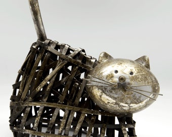 Cat SculptuCat Art Cat metal Art, Wire sculpture