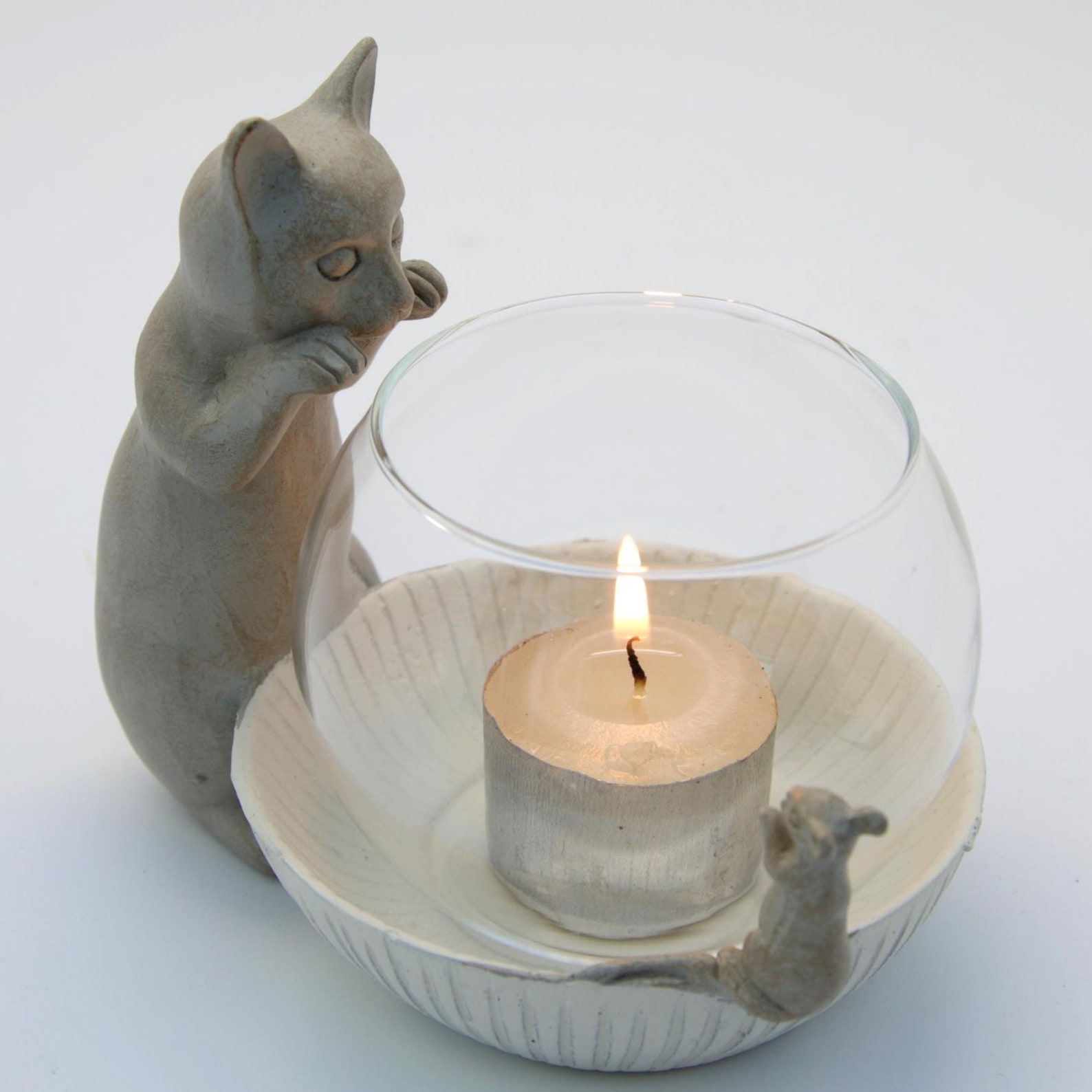 Cat Tealight Holder Cat Candle Holder Cat Lovers Candle Cat Etsy