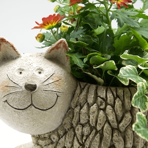 Cat Planter, Pet Planter, Cat Garden Planter, Cat Lovers Planters, Birthday Gift, Cat Shaped Flower Pot, Garden Ornament, Cat Gifts for Her image 1