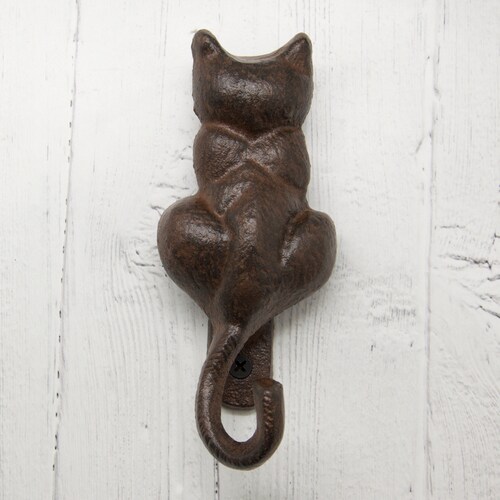 Cat Door Knocker Cast Iron Cat Shaped Front Door Knocker Etsy