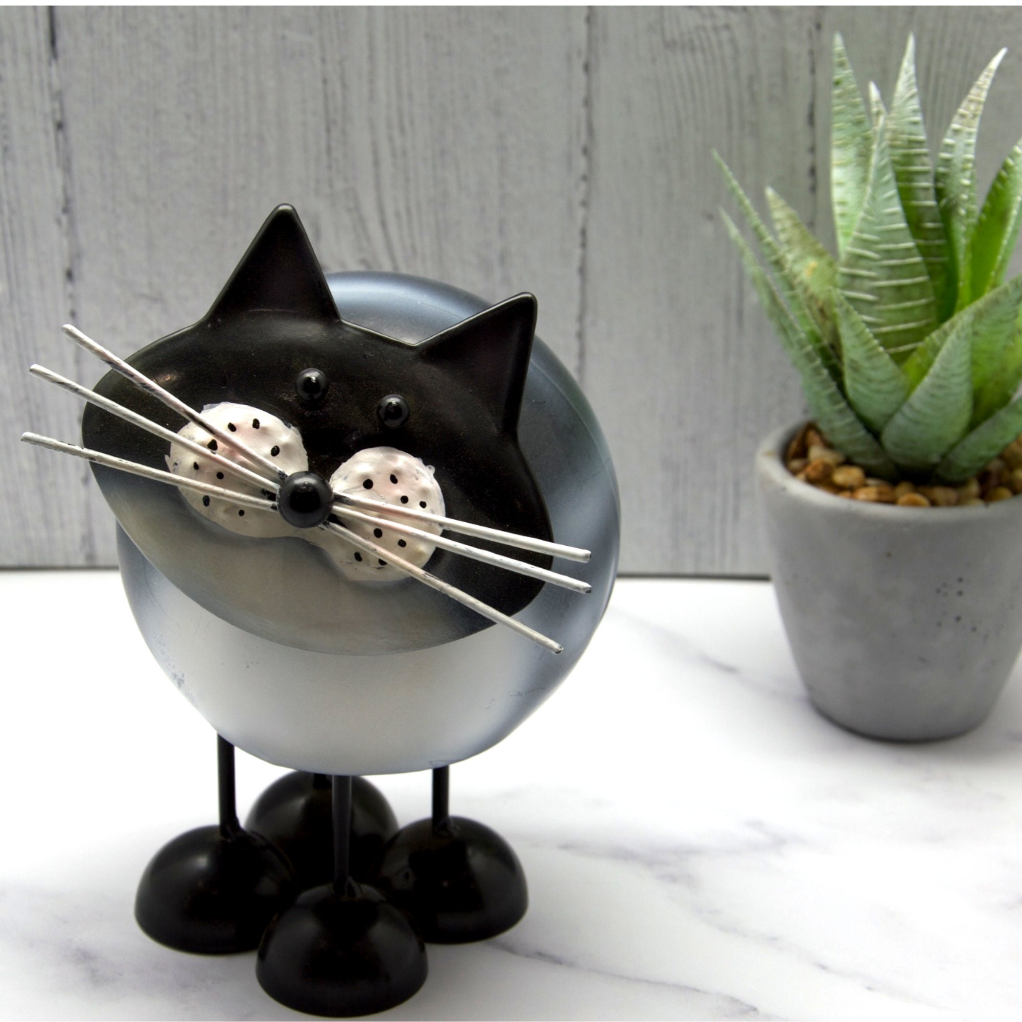 Metal Cat Ornament Garden Cat Figurine Bobbin Cat Ornaments Etsy UK