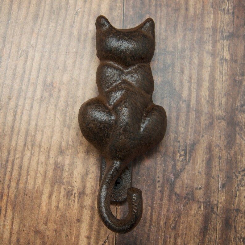 Cat Door Knocker Cast Iron Cat Shaped Front Door Knocker Etsy