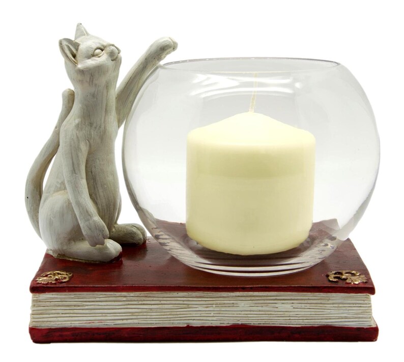 Bougeoir Chat Mignon - Décoration Maison Originale - Patte Chauffante Chat - Cadeau Pour Amoureux Des Chats