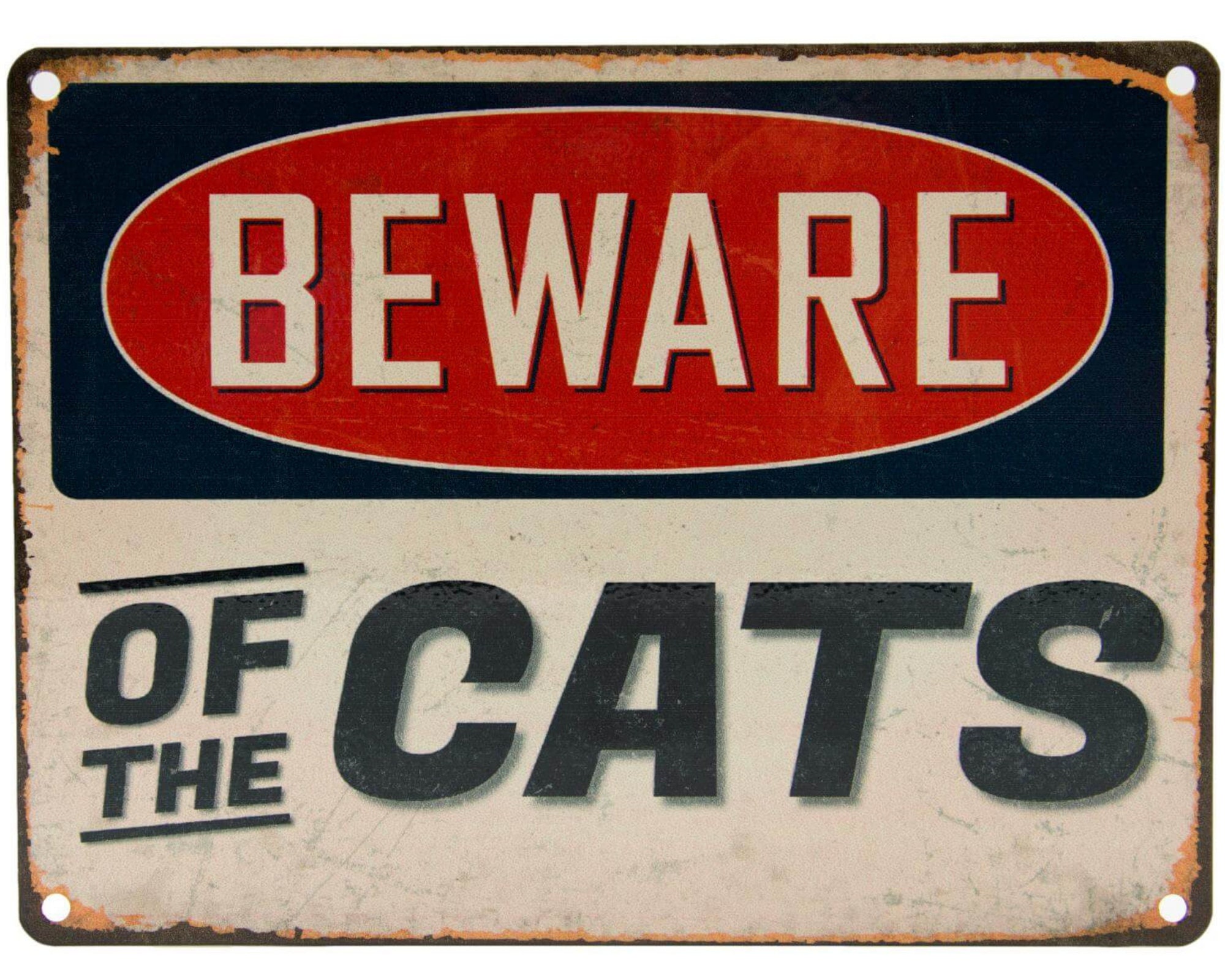 BEWARE of Cats Sign Metal Beware of Cats Gate Sign Etsy UK