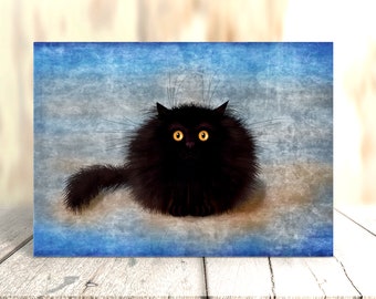 Black Cat Card, Black Cat Greeting Card, Black Cat Birthday Card, Cute Black Cat Lover Card - Oreo by Fabulous Felines®