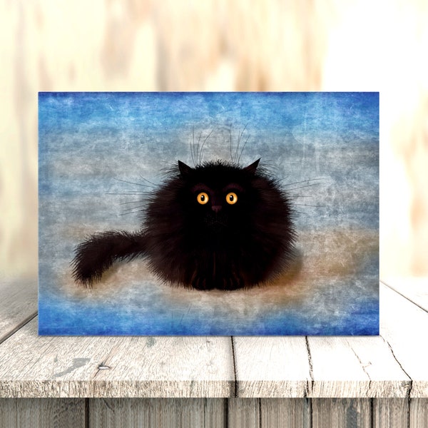 Fabulous Felines® Carte de chat noir, carte de voeux de chat noir, carte d'anniversaire de chat noir, jolie carte d'amant de chat noir - Oreo par Fabulous Felines®