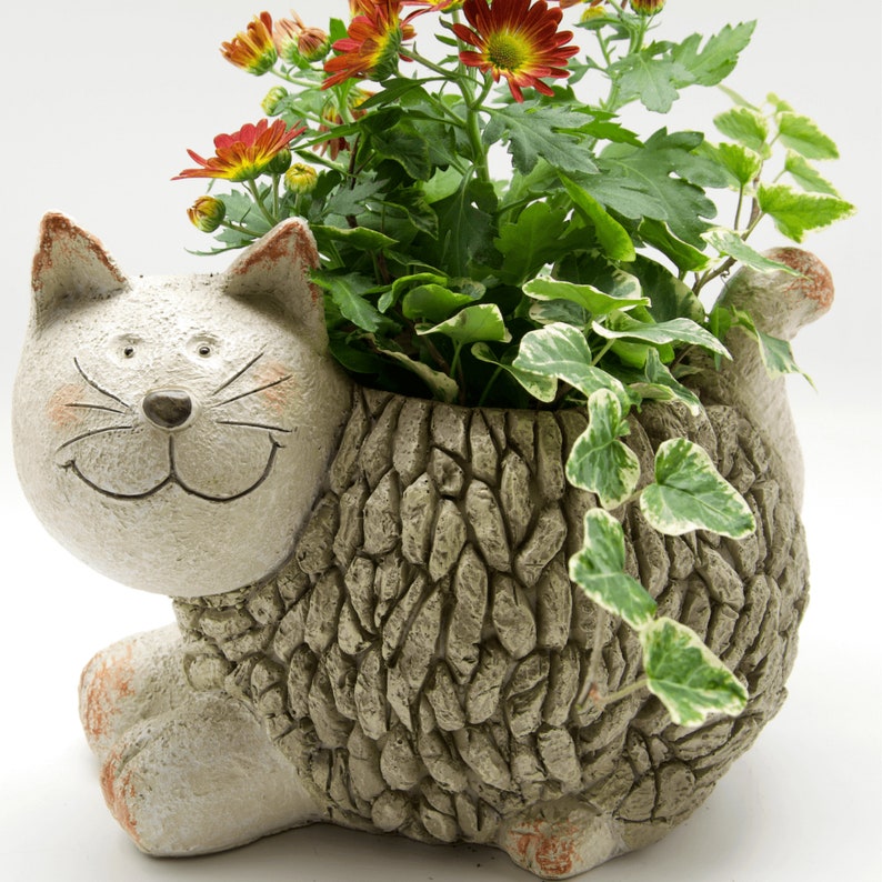 Cat Planter, Pet Planter, Cat Garden Planter, Cat Lovers Planters, Birthday Gift, Cat Shaped Flower Pot, Garden Ornament, Cat Gifts for Her image 5