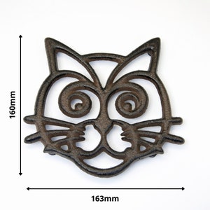 Cast Iron Trivet Rustic Style Antique Brown Finish Cat Face Shaped Pan Rest Hot Pan Stand Hot Pan Holder Kitchen Worktop Protector image 8
