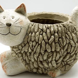 Cat Planter, Pet Planter, Cat Garden Planter, Cat Lovers Planters, Birthday Gift, Cat Shaped Flower Pot, Garden Ornament, Cat Gifts for Her image 2